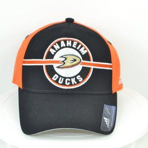 Men's Adidas Anaheim Ducks Spell Out 2 Tone NHL Adjustable Hat Hockey Cap H075